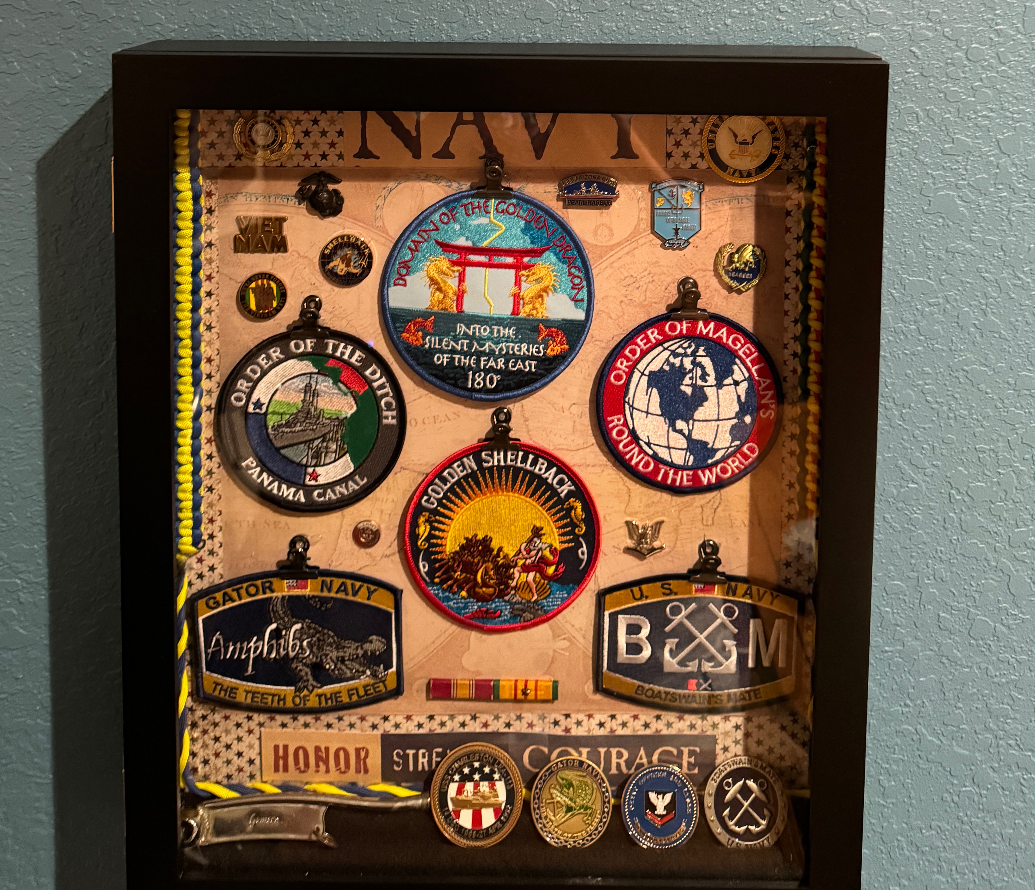 Shadow Box of Navy service