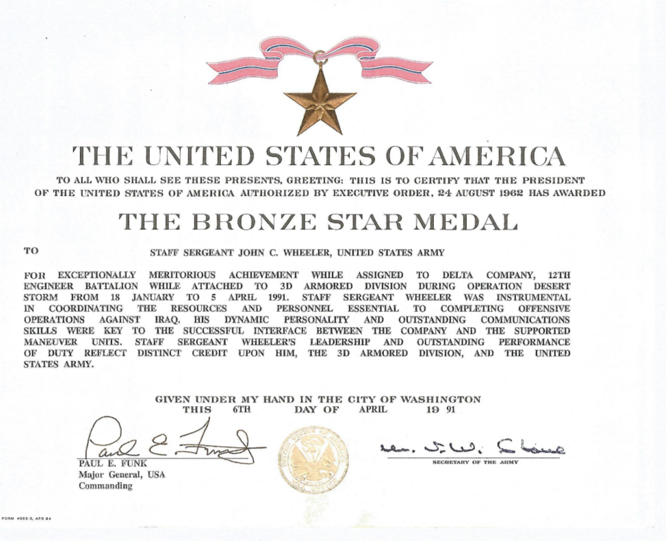 BRONZE STAR IRAG