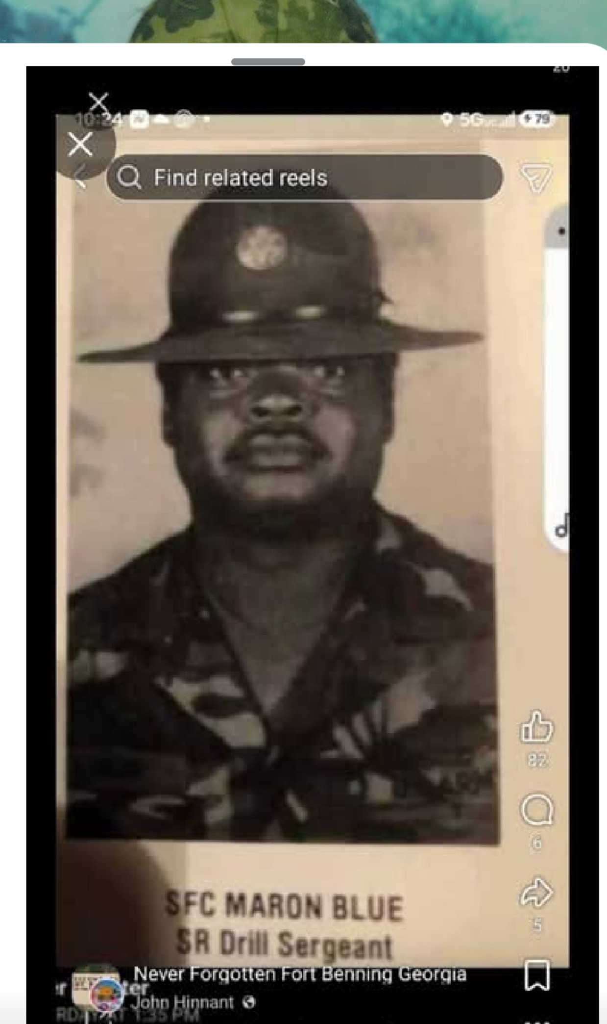 My drill sergeant graduating class, february nineteen eighty two, fortune in georgia, sergeant blue