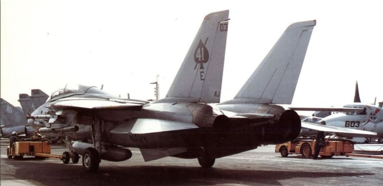 VF-41 BLACK ACES on the move, Flight Deck USS NIMITZ CVN-68 1985