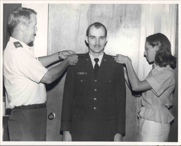 Getting my 1LT bars after I was promoted.