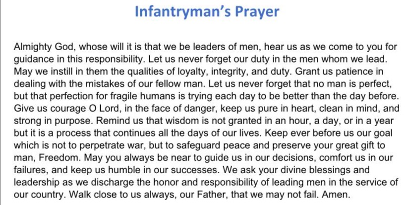 Infantryman's Prayer