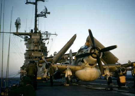 Skyraider on catapult