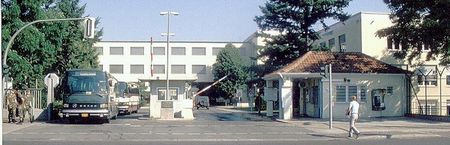 Main gate to McNair Barracks