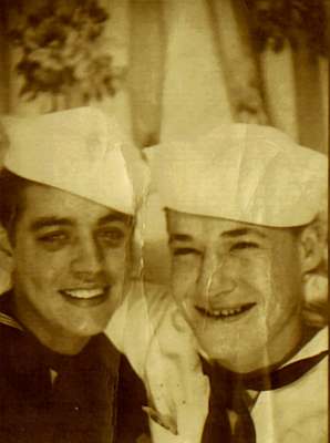 My Dad on Left with Friend - Navy 1944-1946