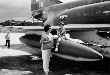 Wife & my son Michael Sitting on RF-4C fuel tank