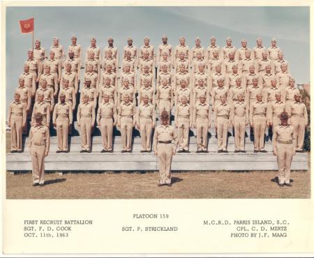 Graduation Picture Parris Island Plat. 159 1963