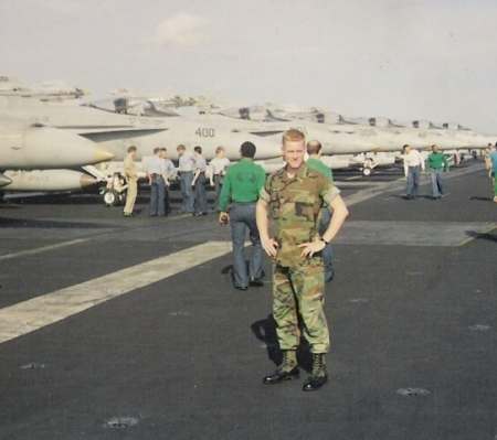 On the flight deck of the IKE