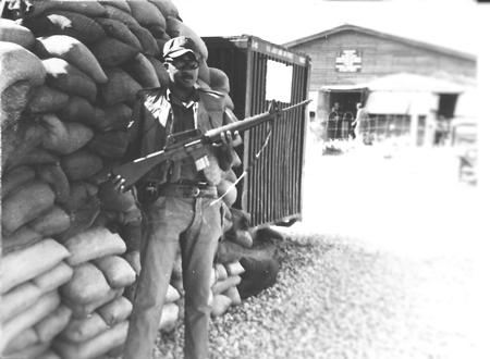 Cliff Parker behind supply conex