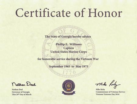 Certificate of Honor