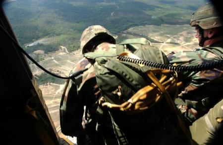 Out the door of a C-130