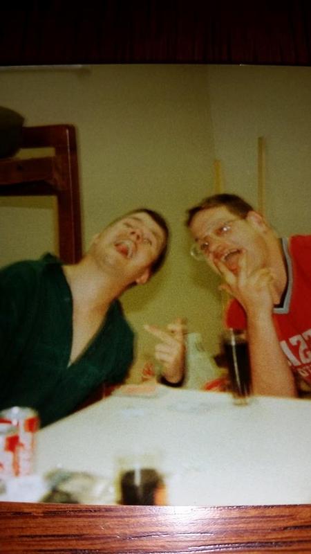 Collins and me drinking as usual