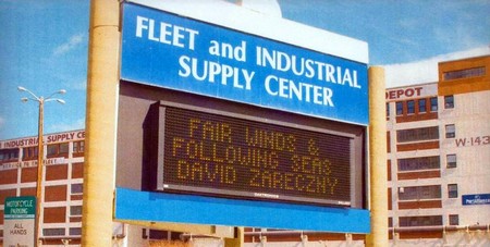 Sign out front of Fleet and Industrial Supply Center