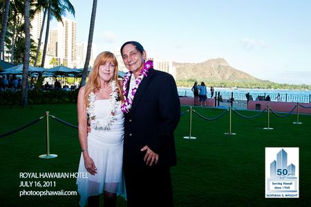 Pat and Kim at the Royal Hawaiian Hotel