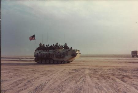Flag flying as troops go into war zone