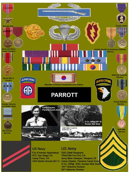 SSG Robert Blackmon Parrott USA (WWII / Korea Vet)