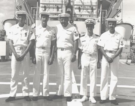 RM2 Jack C Pickard 2nd from left. Next to RM! Jerry Craven