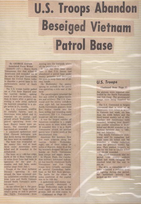 FSB RIPCORD OVER RUN JUNE-JULY 1970