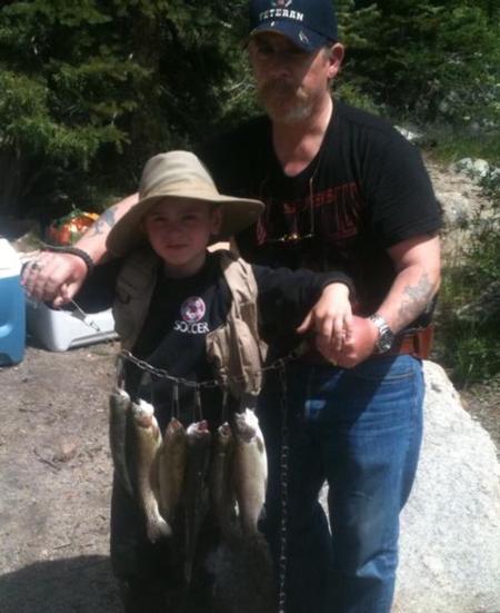 Grandpa and Grandson with morning catch.