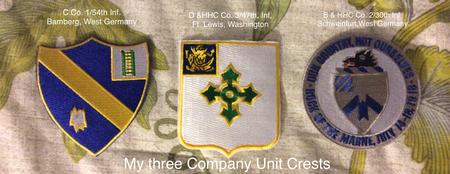 My Units and dates that I was attached to.