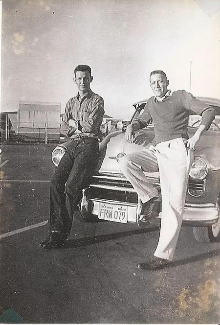 Roy and Shipmate with the car he brought in SF
