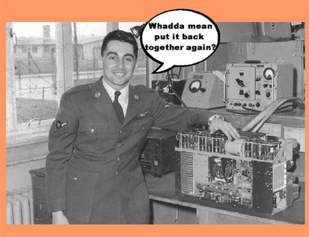 Repairing C-47 Radio Equipment