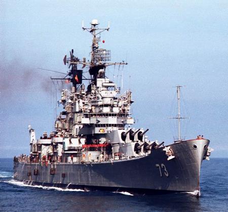 COMFIRSTFLT on board USS Saint Paul (CA-73)