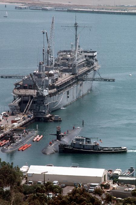 USS Dixon (AS-37) at SUB BASE, San Diego