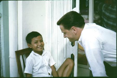 myself with a young boy in Can Tho