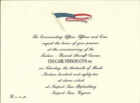 Commissioning - USD Carl Vinson CVN70