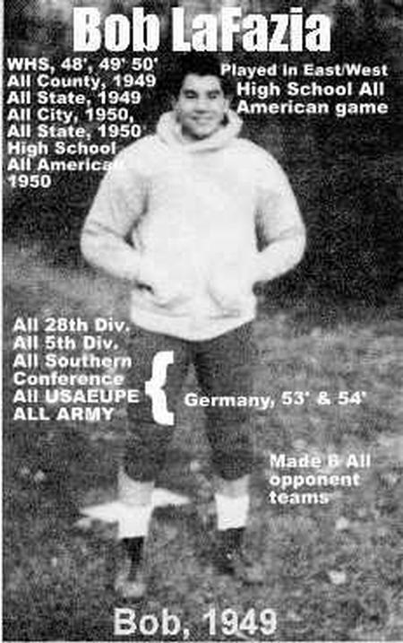 Bob LaFazia, football, this was High School photo