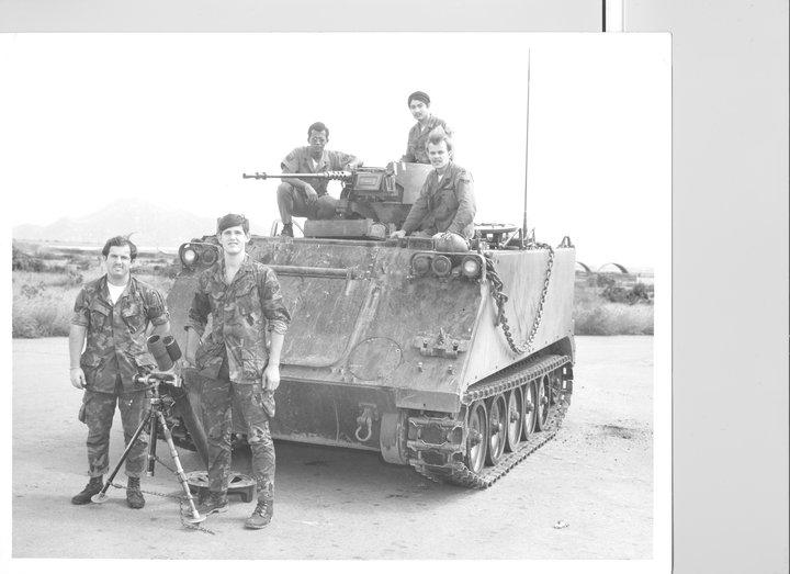 Two old CB buddies meet at the CB Base in Gitmo