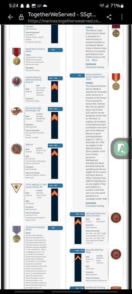 Marine Corp Ssgt Henry Aaron Stone Jr "Hank"