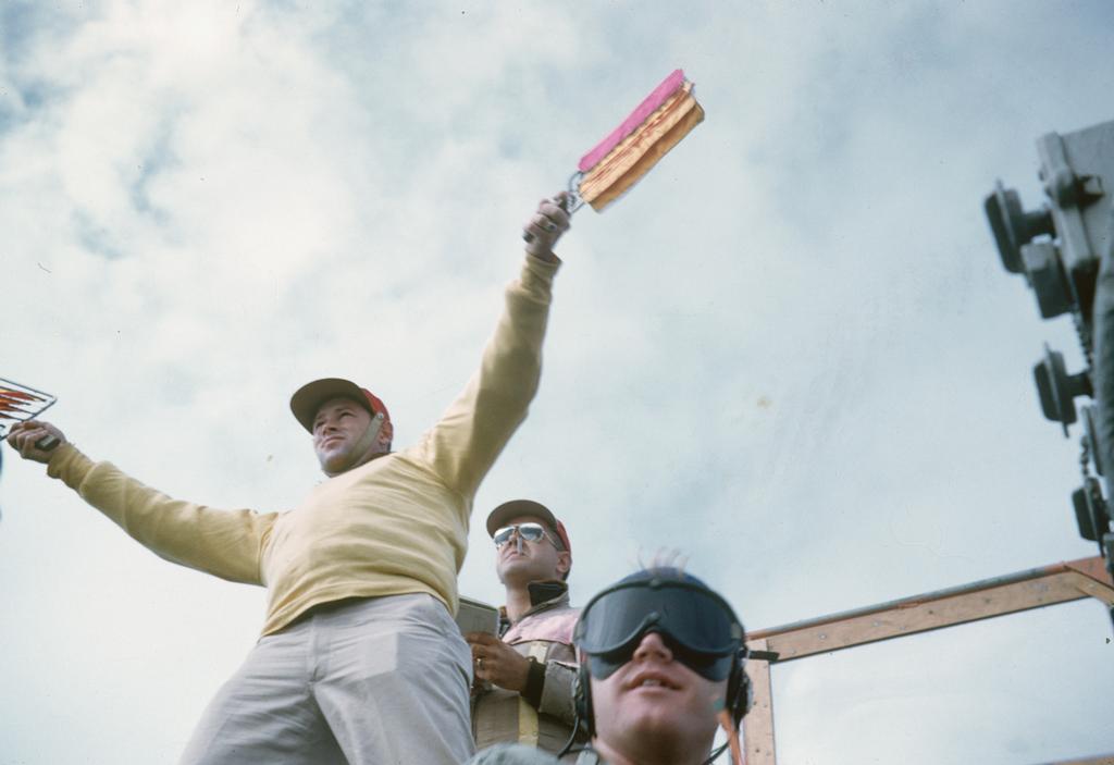 Dad meeting Ike Skelton of Missouri at WWII ceremony